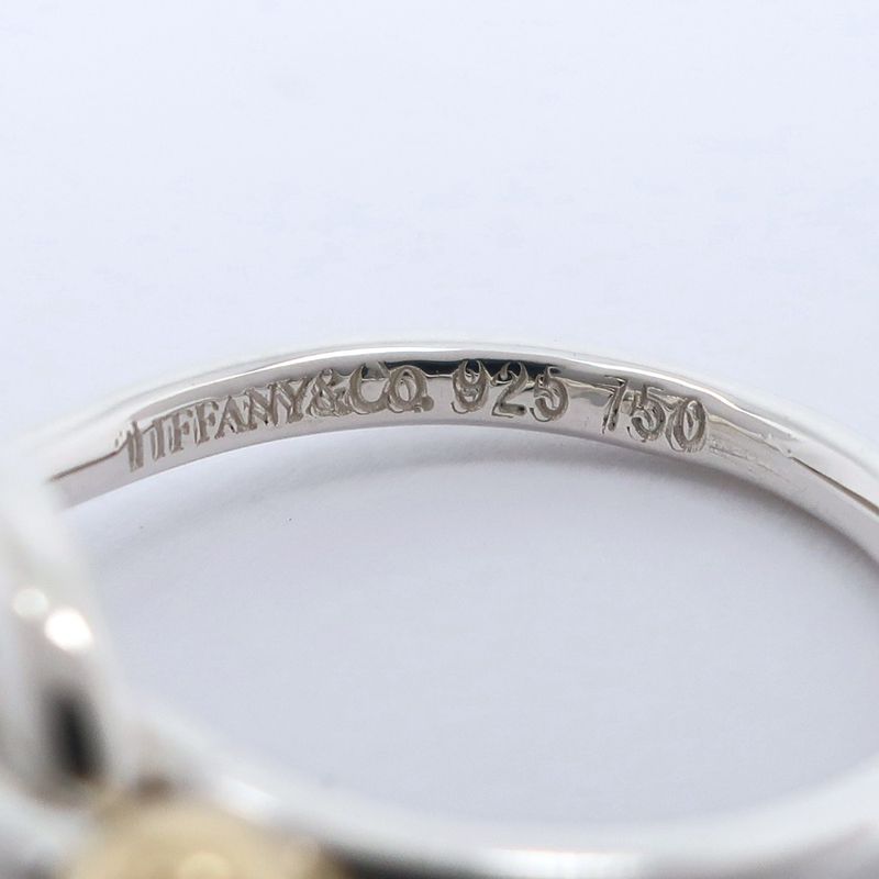 Tiffany & Co Love Knot 925 Silver And 18K Yellow Gold Size 11 Ladies' 3.0 G Ring
