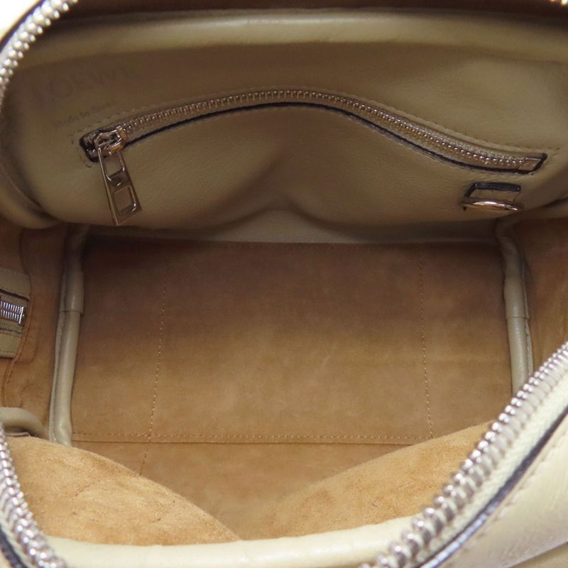 Loewe Amazona 2WAY Handbag Calf Women Leather Strap Crossbody Beige Tan