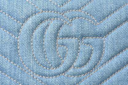 Gucci Wallet Gucci Long Continental Wallet GG Marmont GG Marmont Denim Chevron