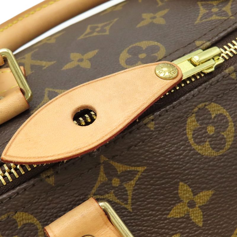 Louis Vuitton Handbag Speedy 30 Monogram Canvas Monogram Gold Hardware Brown