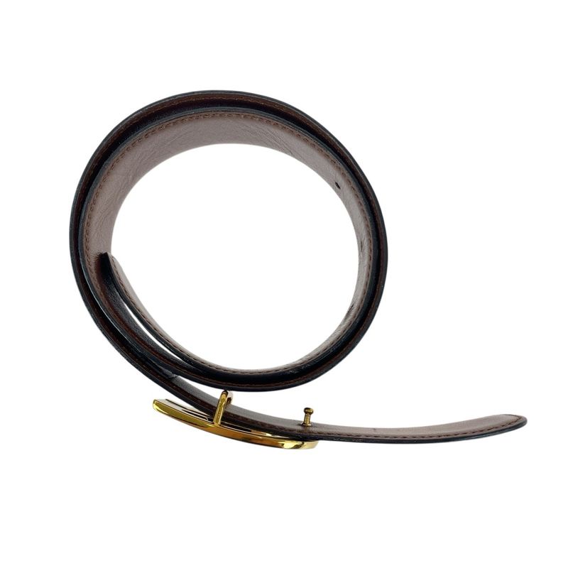 Gucci G Buckle 60cm (2362in)/24" Black Gold Hardware Leather 036 194 0956 Belt