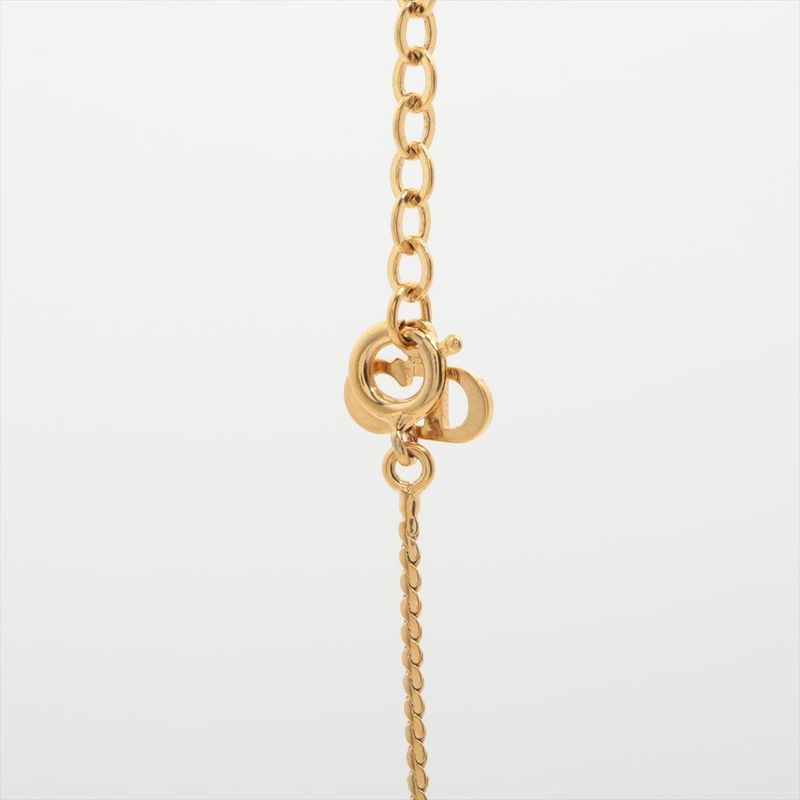 Christian DIOR Necklace GP With Rhinestones Gold