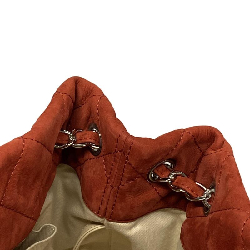 Chanel Tote Bag Matelasse Red Chain Shoulder / Silver Hardware / Coco Mark