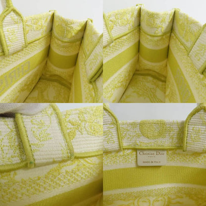Christian Dior Book Tote Mini M1255zecq Handbag Yellow Canvas Ladies