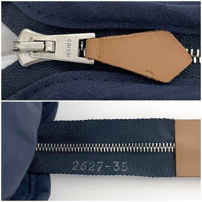 Hermes Clutch Bag Tapidocel Navy Beige Excellent Condition