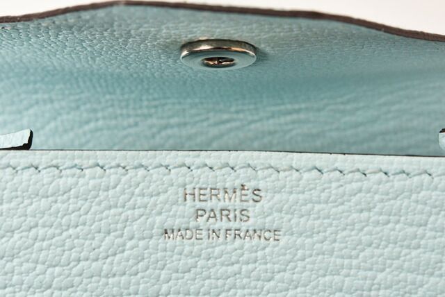 Hermes Coin Case Coin Purse Hermes Le Van Cattle Leather Light Blue