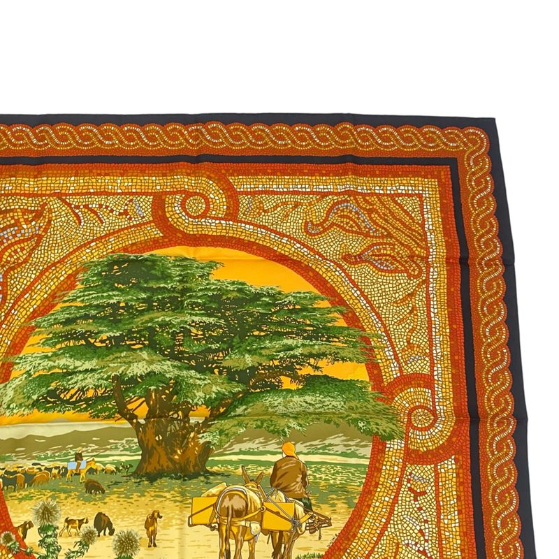 Hermes Carré 90 Under The Himalayan Cedars SOUS LE Cedre Silk Scarf Multicolor