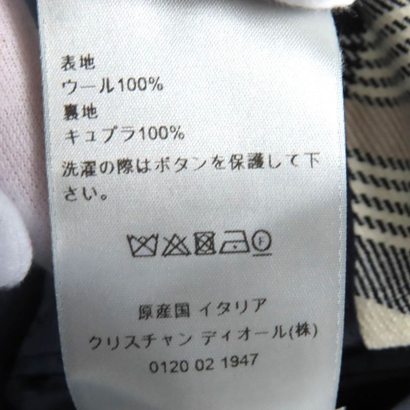 DIOR Christian DIOR Homme 22AW 293c284a5572 100% Wool Checked Peaked Lapel Single Tailored