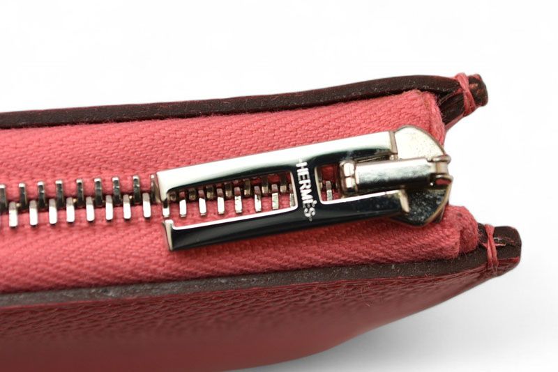 Hermes Wallet Mini Pouch Hermes Remix Combine Duo Engraved A Rose Azalea Orange