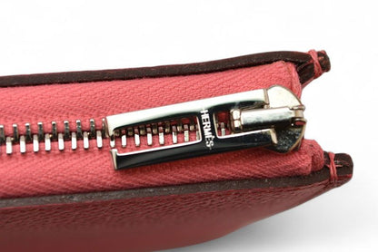 Hermes Wallet Mini Pouch Hermes Remix Combine Duo Engraved A Rose Azalea Orange