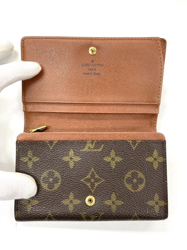 Louis Vuitton Monogram Porte Monet Vieux Trésor M61730 Foldable Wallet L-shaped