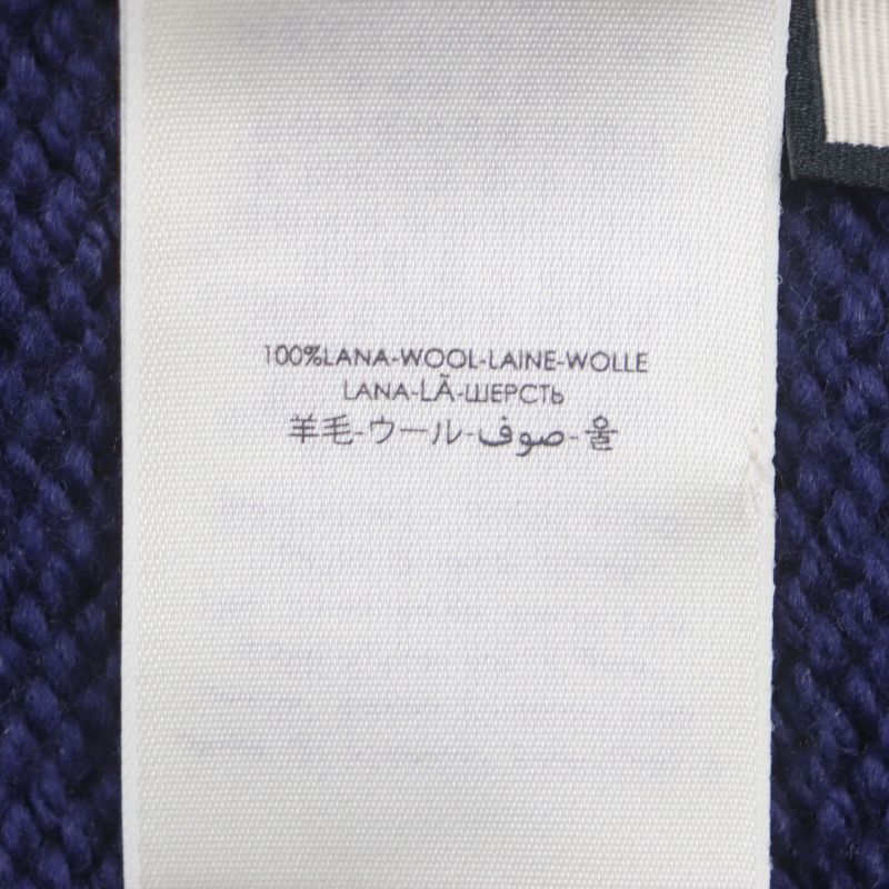 Gucci 602886 GG LOGO KNIT Baenie 100% Wool Hat Knit Cap Navy M (58 22cm