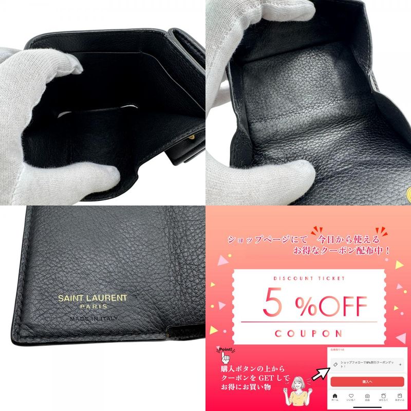 Saint Laurent Paris Tgn637420 YSL Logo Compact Wallet Trifold Wallet Branded