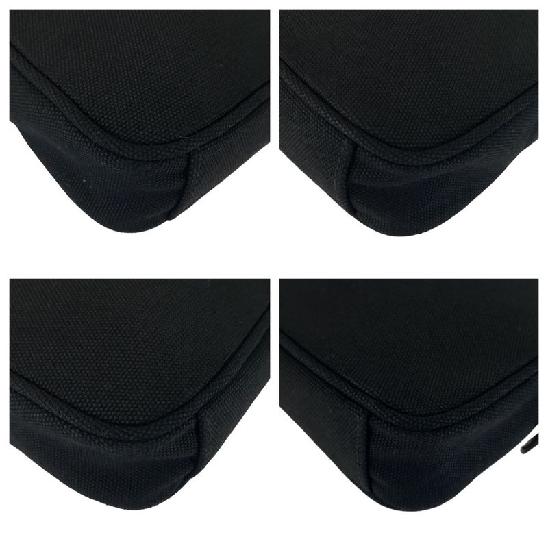 Prada Black Silver Hardware Canvas/leather Clutch Bag Pouch Unisex Men's 505062