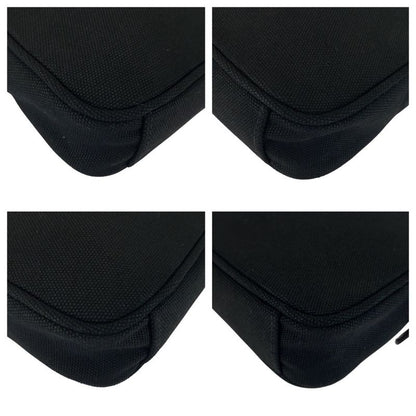 Prada Black Silver Hardware Canvas/leather Clutch Bag Pouch Unisex Men's 505062