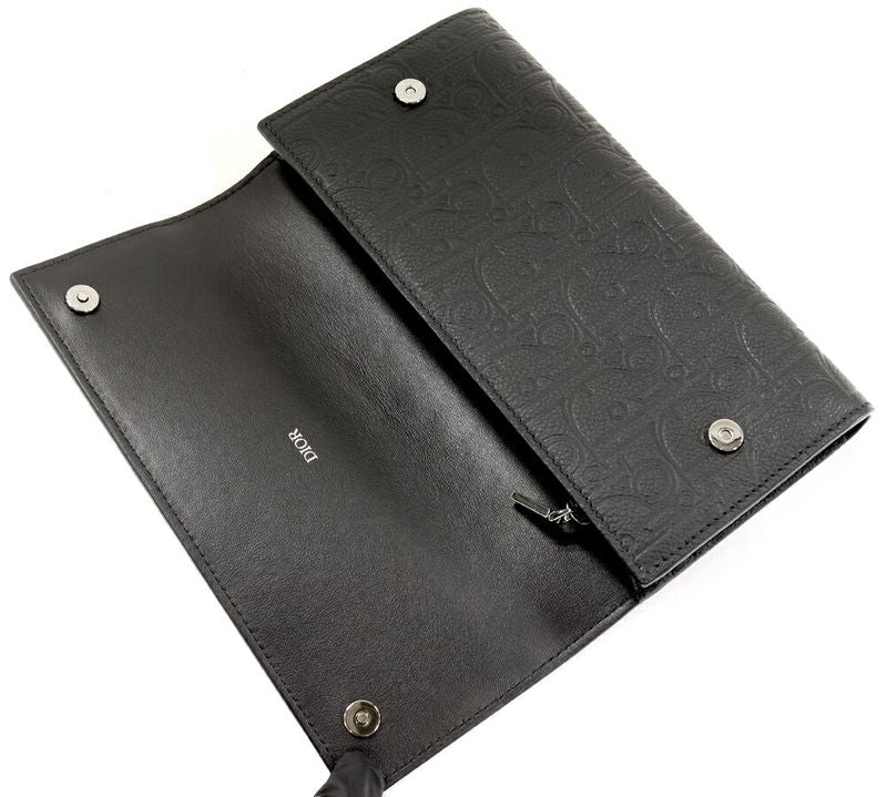 Christian Dior Zipper Long Wallet With Change Pocket Dior Gravity Leather Long
