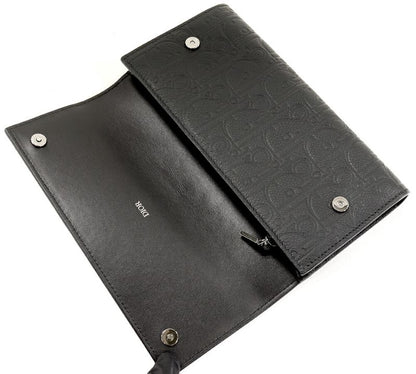 Christian Dior Zipper Long Wallet With Change Pocket Dior Gravity Leather Long