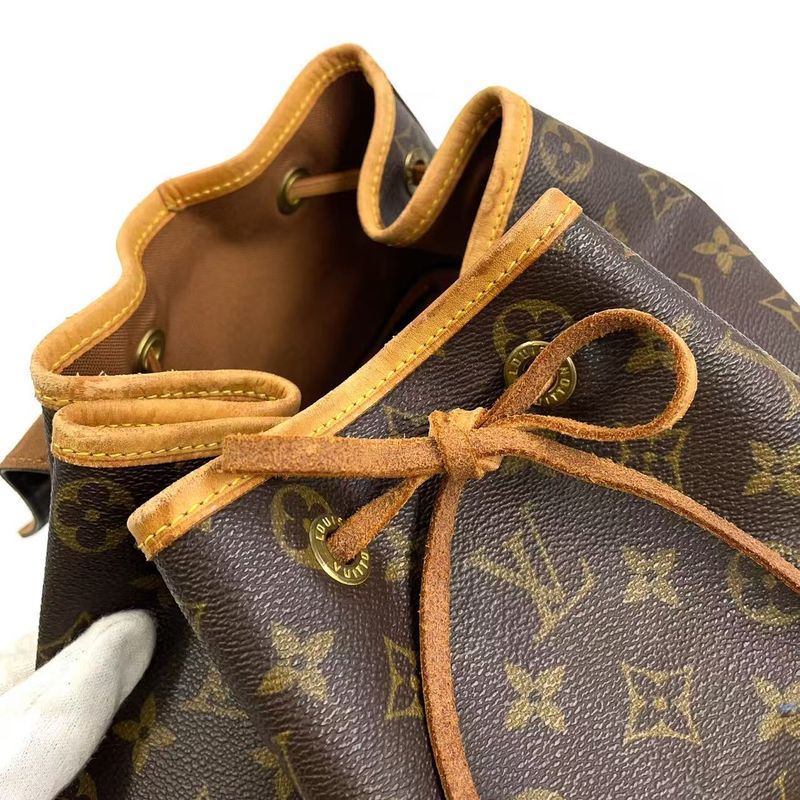 Louis Vuitton Montsourisgm Monogram Leather × PVC Brown Backpack Gold M51135
