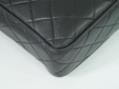 Authentic Chanel Coco Mark Matelasse Tassel Chain Shoulder Bag Leather Black