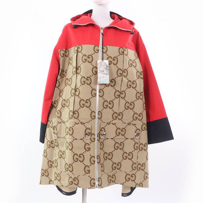 Gucci 22SS 682981 Tiger 100% Cotton GG Pattern Large Size Coat Red Brown 40
