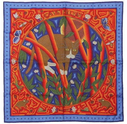 Hermes Carre 90 Scarf CAVE Felem Beware Of Cats