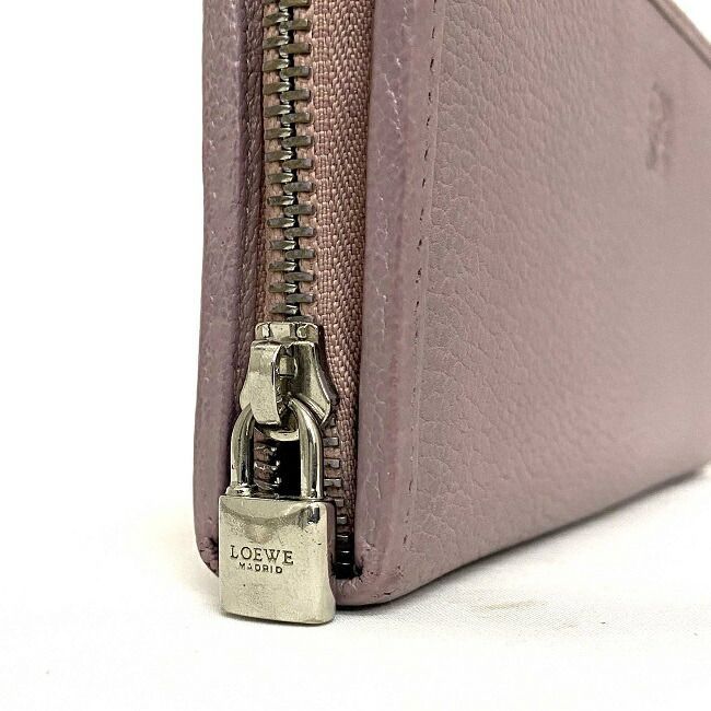 Loewe Round Zipper Long Wallet Light Purple Anagram Wallet