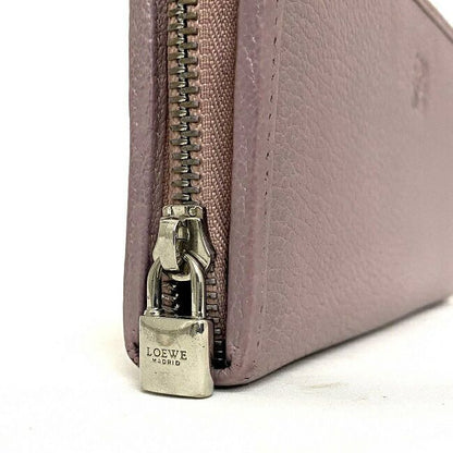 Loewe Round Zipper Long Wallet Light Purple Anagram Wallet