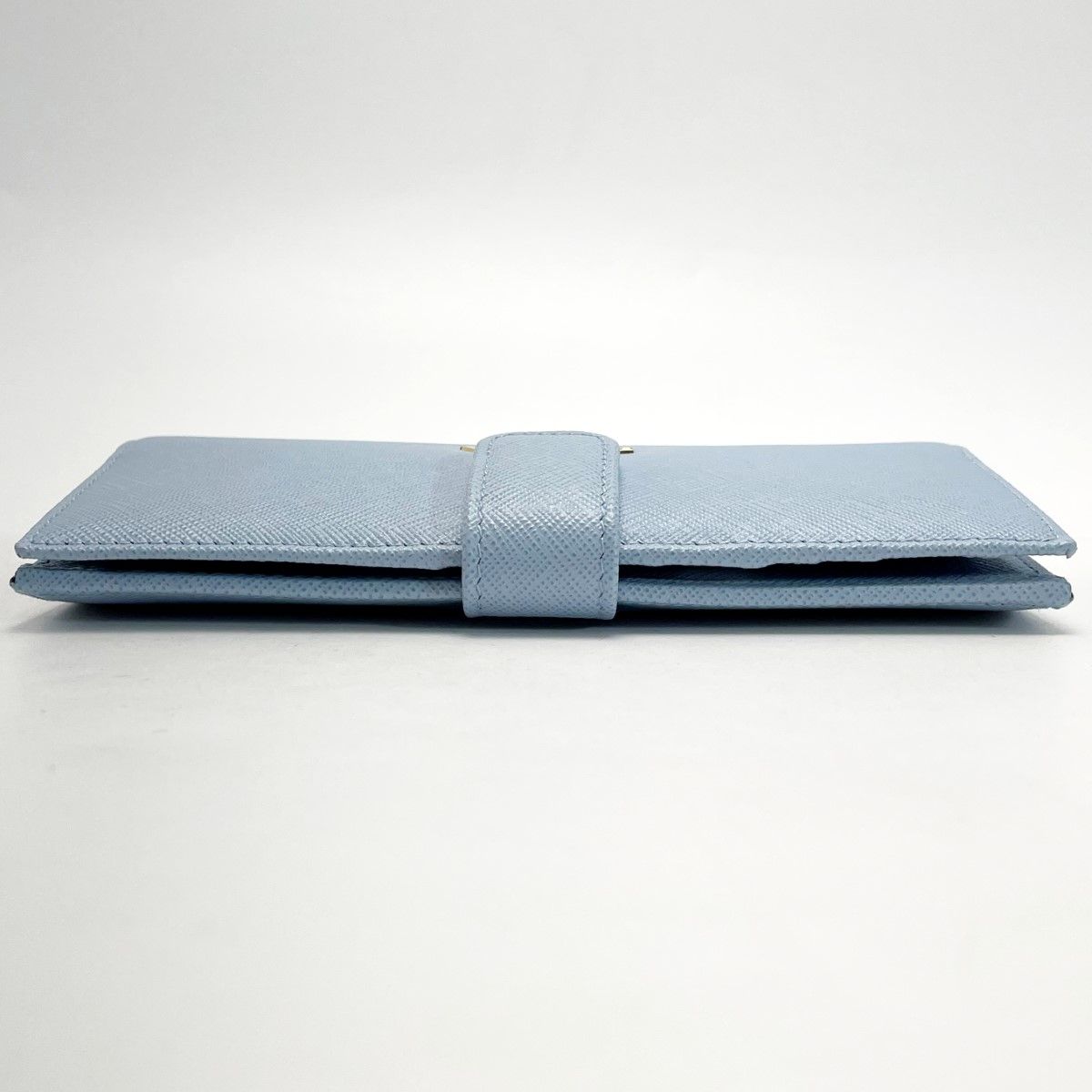 Prada Saffiano Leather Wallet 1mv025 Sky Blue Bifold Long Wallet