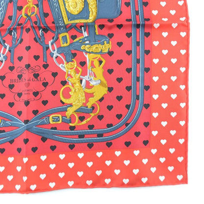 Hermes Carré 42 Heart Silk Red Women's Scarf