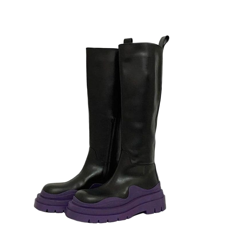 Bottega Veneta Long Boots Ec21731 Black Purple 37