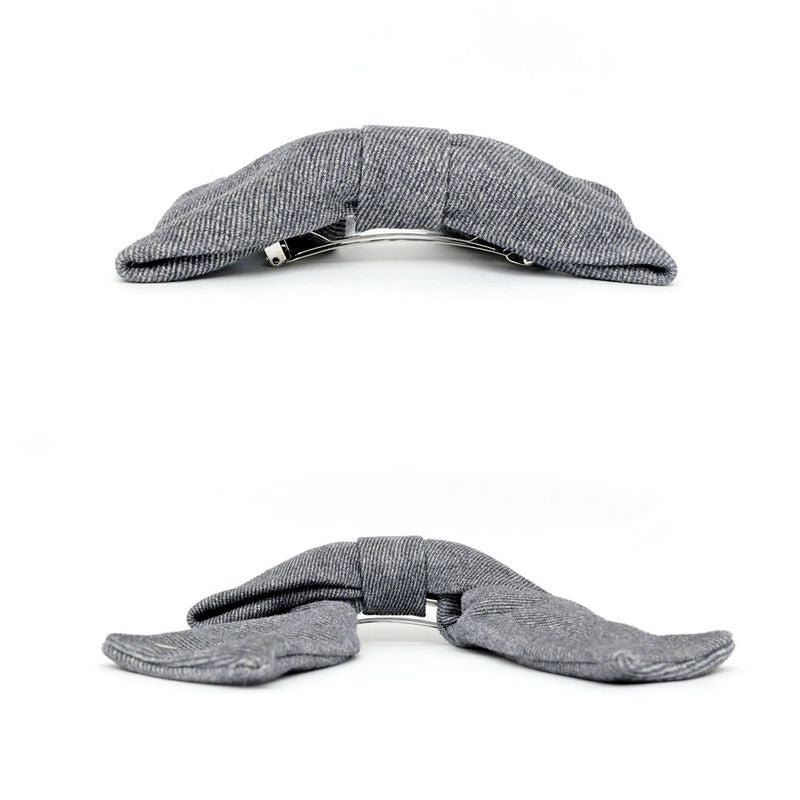 Hermes Valletta Karma Twill Noir Black Gray Silver Hardware Hair