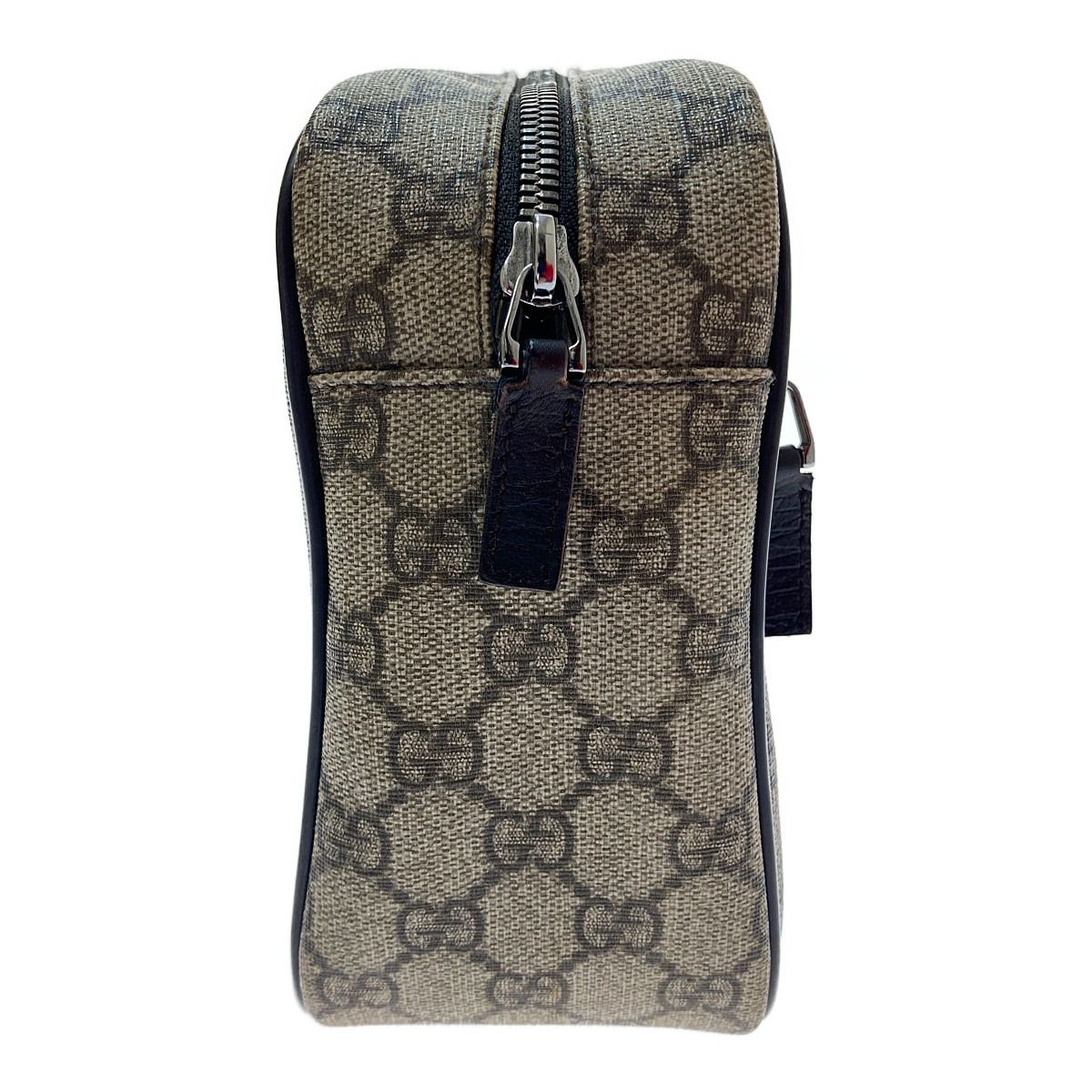 Gucci Second Bag GG Supreme Leather PVC Coating Beige Brown 131224