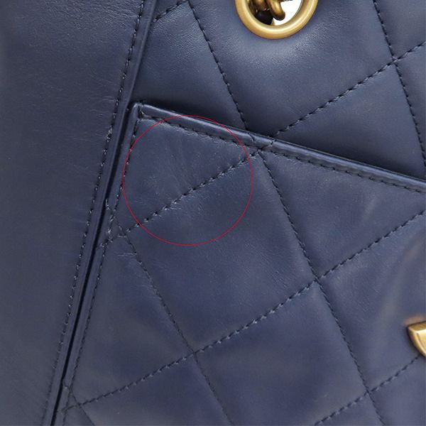 Chanel Tote Matelasse Small Shopping Bag Calf Leather Navy Gold Hardware Navy