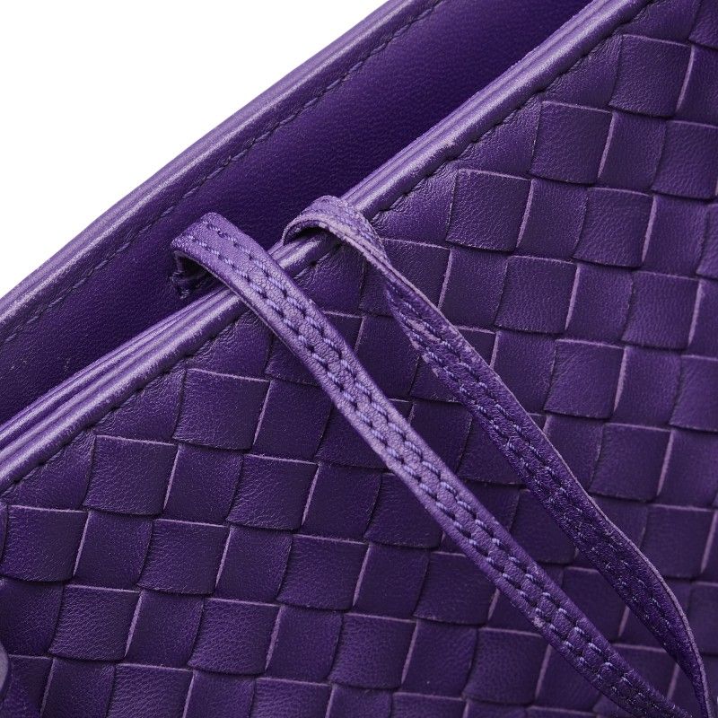 Bottega Veneta Intrecciato Handbag Tote Bag Purple Leather Women Bottega Veneta
