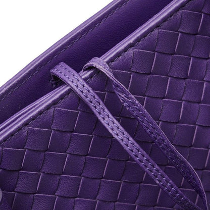 Bottega Veneta Intrecciato Handbag Tote Bag Purple Leather Women Bottega Veneta