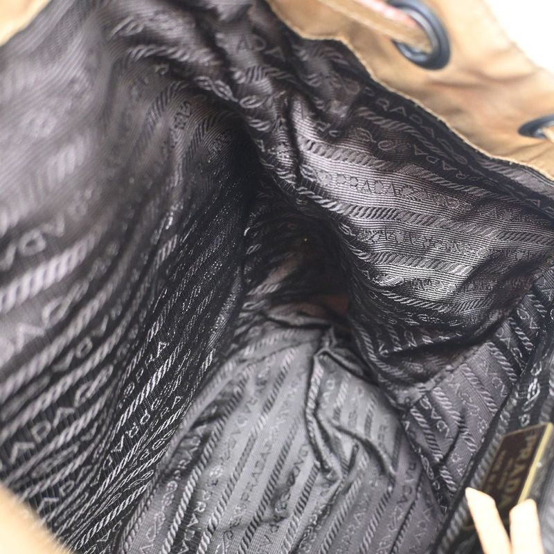 Prada Backpack Nylon Leather Beige 38ka864