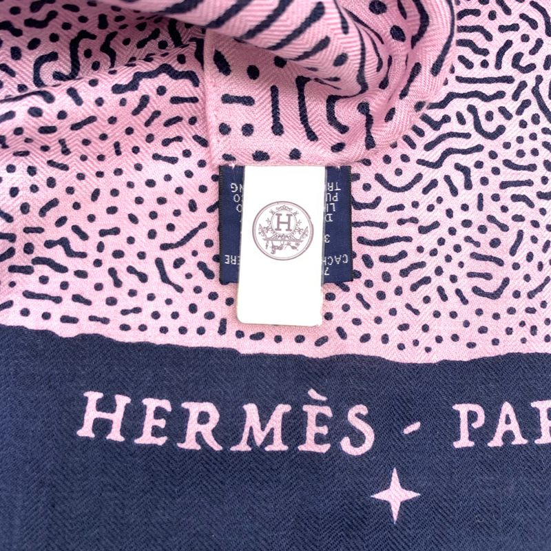 Hermes Carre Geant Carre 140 Clair DE LUNE Scarf Large Shawl Cashmere Silk Rose