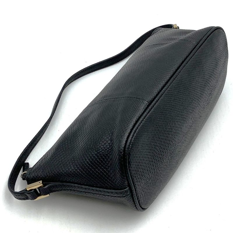 [gucci 250001 Handbag Pouch Accessory Pouch Lizard Shape Push Black Simple