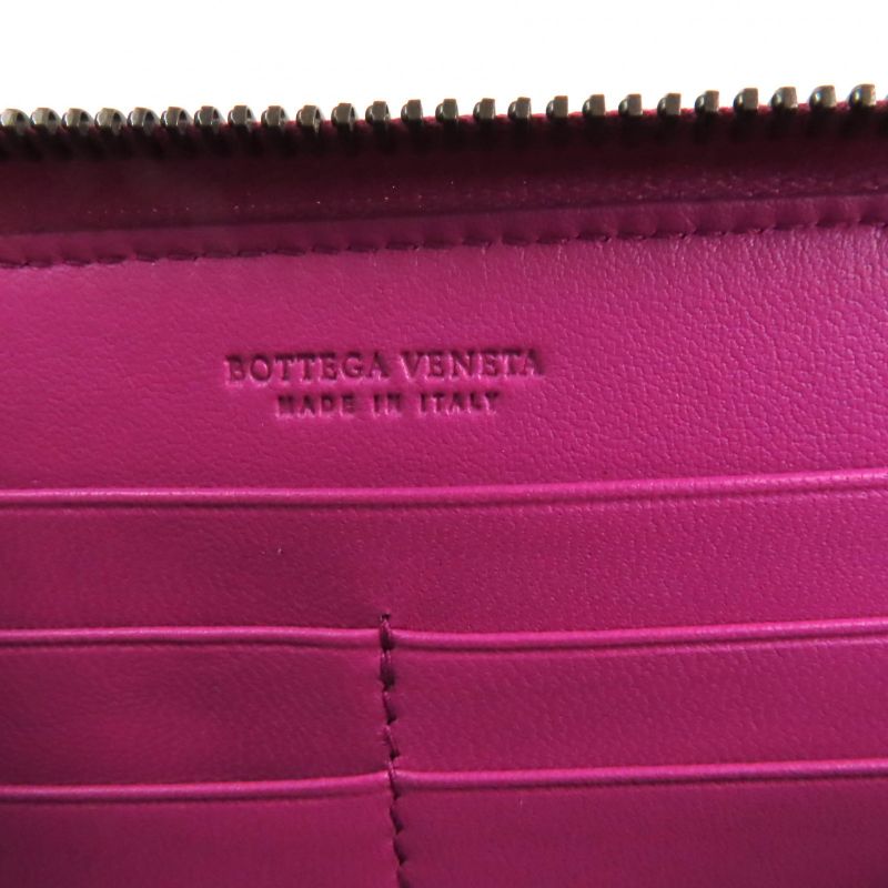 Bottega Veneta 114076 Intrecciato Round Zip Leather Long Wallet