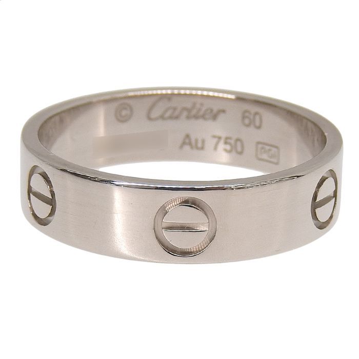 Cartier Love Ring 18K White Gold 750 White Gold #60 Equivalent To #20 Rings