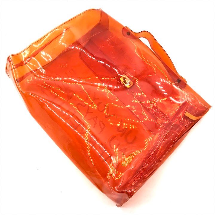 Hermes Vinyl Kelly Hand Bag Orange