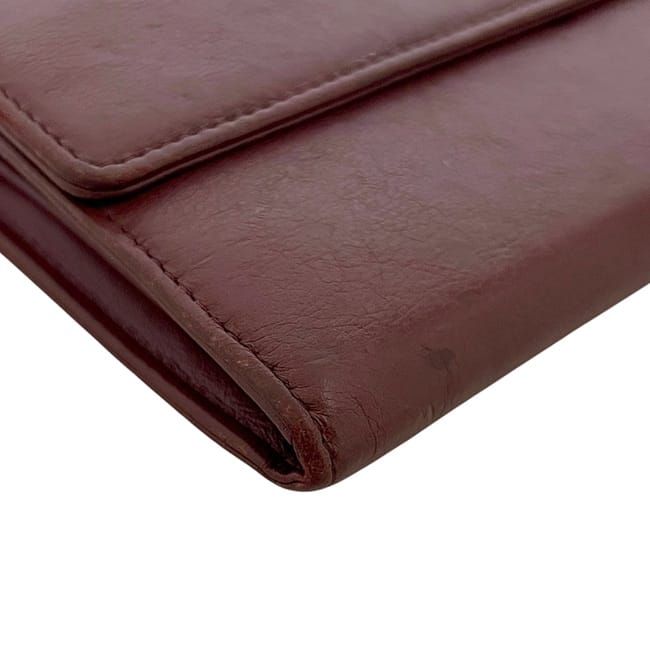 Chanel Bifold Long Wallet Bordeaux Burgundy Coco Mark A50070