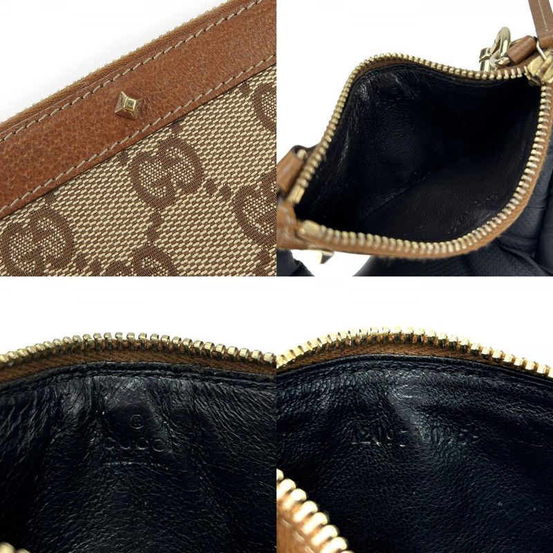 Gucci Coin Case 120971 GG Canvas Leather Brown Gold Hardware Everyday Use Small
