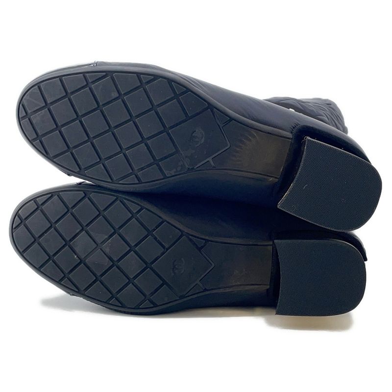Chanel Long Boots CC Logo Quilted 39C Shoes