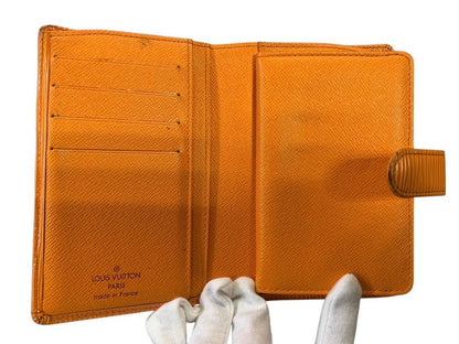 2841 Louis Vuitton Porte Monet Vieux Viennois Epi Orange Clasp M6324h Preowned
