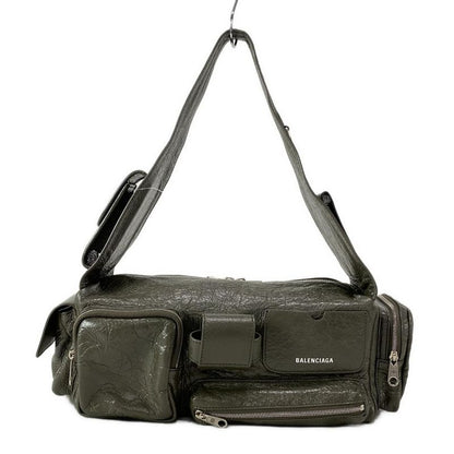 Balenciaga Shoulder Bag Super Busy Small Thing Bag 702167 Khaki Lambskin