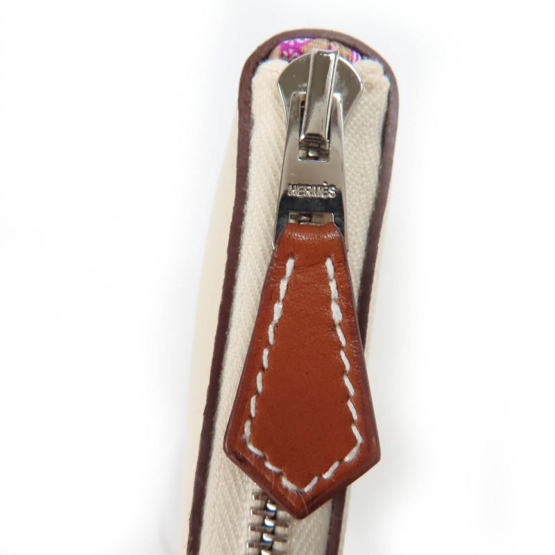 Hermes Azap Long Silk Inn Round Zipper Vaux Epson Nata Silver Hardware Long