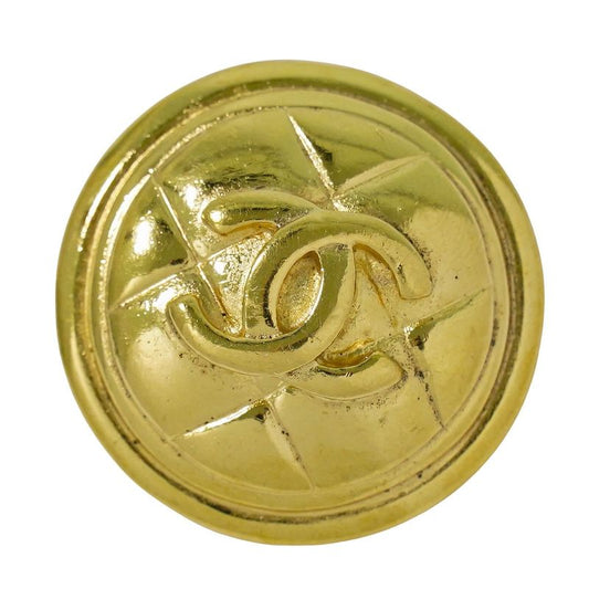 Authentic Chanel Coco Mark Matelasse Brooch GP Gold Plated Matelasse Accessories