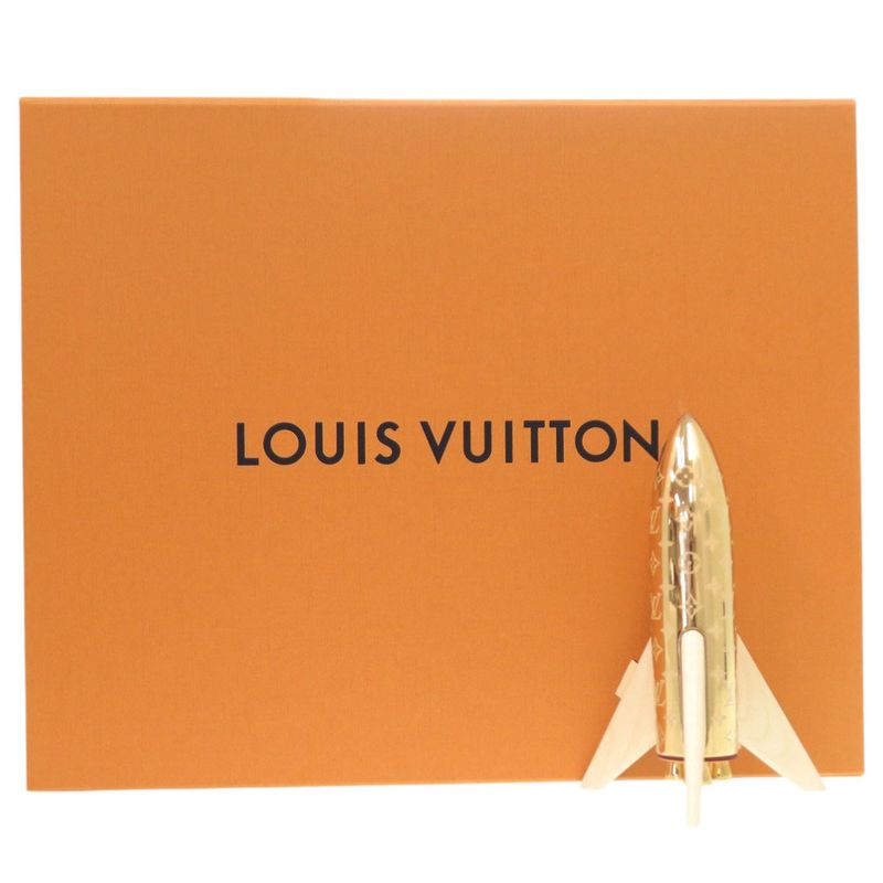 Louis Vuitton Locket Monogram Gi0794 Metal/wood Gold Objet D'art Paperweight LV