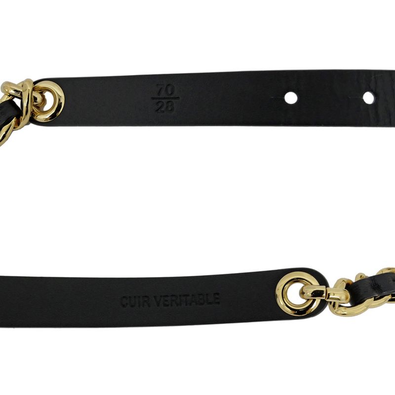 Chanel Chain Belt Black Gdhardware Aaa436 Coco Mark 70 28 Women's Women